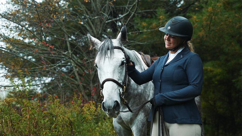 Girl with white horse