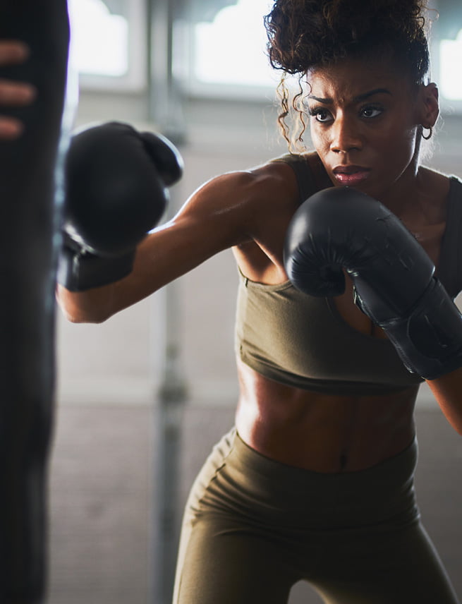 Woman boxing